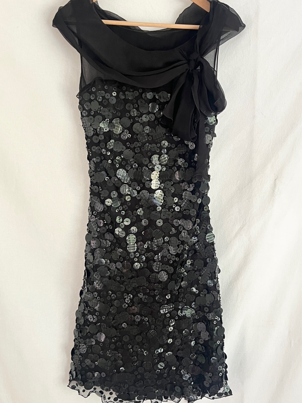 Vintage 90s Moschino Cheap and Chic Silk Sequin Paillette Cocktail Dress Italy
